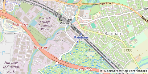Map of Rainham, Essex