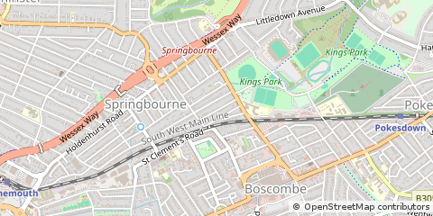 Map of Bournemouth, Dorset