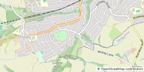 Map of Sheffield, South Yorkshire