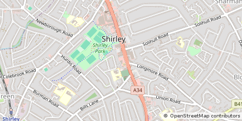Map of Solihull, West Midlands
