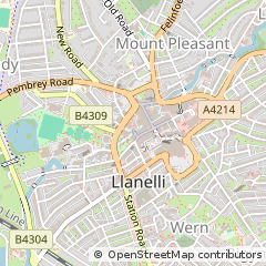 Map of Llanelli, Carmarthenshire