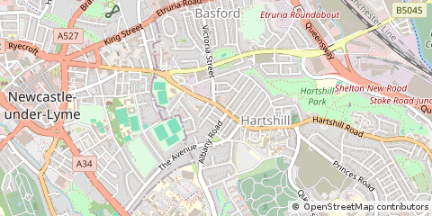 Map of Stoke on Trent, Staffs
