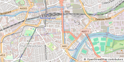 Map of Nottingham, Nottinghamshire