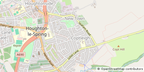 Map of Houghton LE Spring, Tyne and Wear