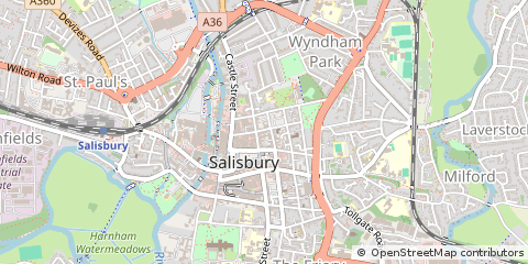 Map of Salisbury, Wiltshire