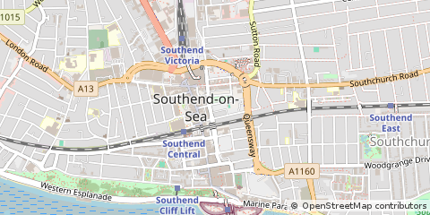 Map of Southend-on-SEA, Essex