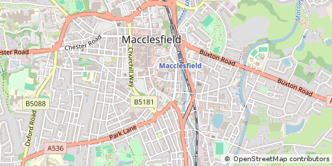 Map of Macclesfield, Cheshire