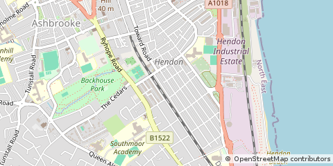 Map of Sunderland, Tyne and Wear