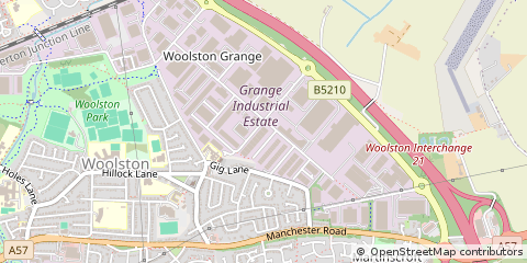 Map of Warrington, Cheshire