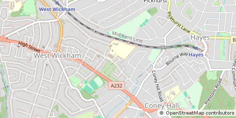 Map of West Wickham, Kent