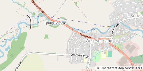 Map of Bishop Auckland, County Durham