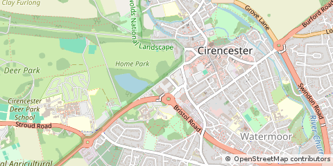 Map of Cirencester, Gloucestershire