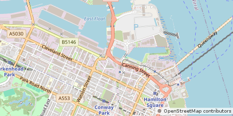 Map of Birkenhead, Merseyside