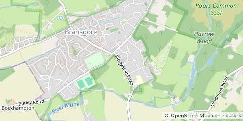 Map of Bransgore, Christchurch Dorset