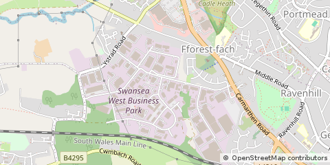 Map of Swansea, West Glamorgan