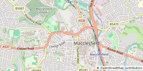 Map of Macclesfield, Cheshire