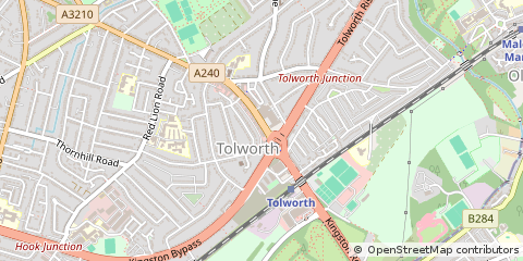 Map of Surbiton, Surrey