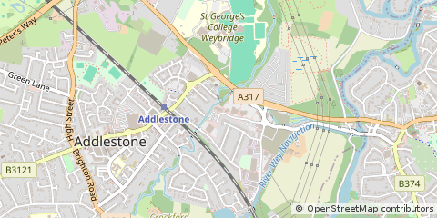 Map of Addlestone, Surrey