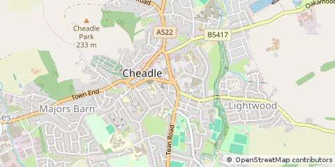 Map of Stoke on Trent, Staffordshire
