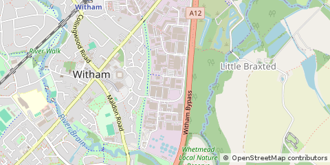 Map of Witham,, Essex