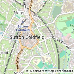Map of Sutton Coldfield, West Midlands