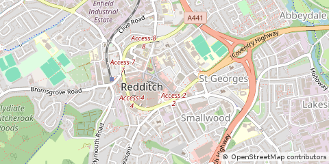 Map of Redditch, West Midlands