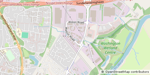 Map of Washington, Tyne and Wear