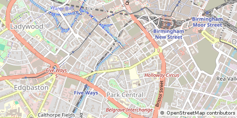 Map of Birmingham, West Midlands