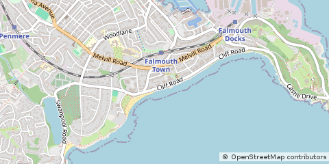 Map of Falmouth, Cornwall