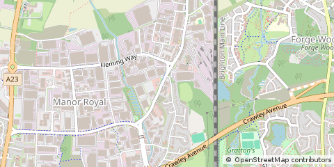Map of Crawley, West Sussex