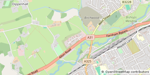 Map of Farnham, Surrey