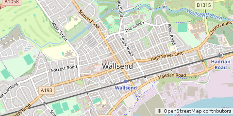 Map of Newcastle Upon Tyne, Tyne and Wear