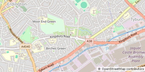Map of Erdington, Birmingham