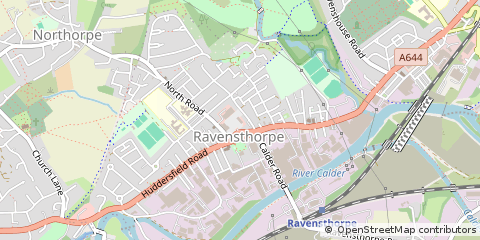 Map of Dewsbury, West Yorkshire