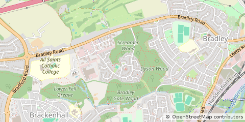 Map of Huddersfield, West Yorkshire