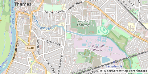 Map of Kingston Upon Thames, Surrey