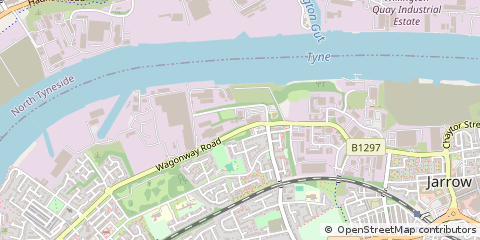Map of Hebburn, Tyne and Wear
