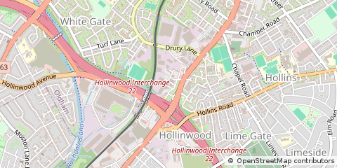 Map of Oldham, Lancs