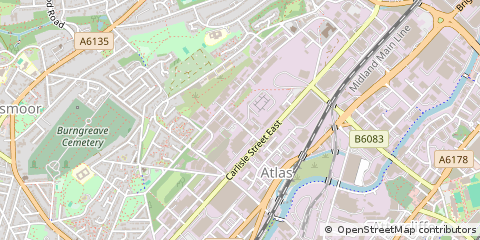 Map of Sheffield, South Yorkshire