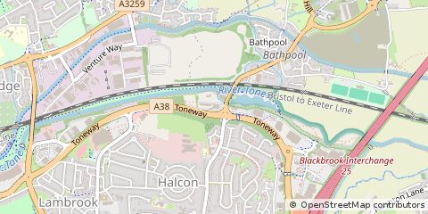 Map of Taunton, Somerset