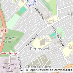Map of Sunderland, Tyne and Wear