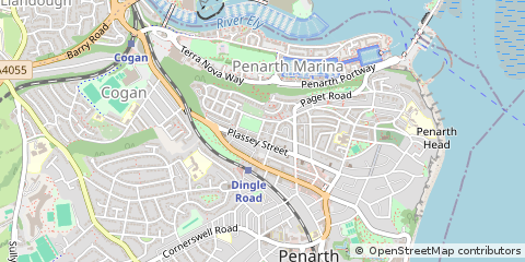Map of Penarth, South Glamorgan