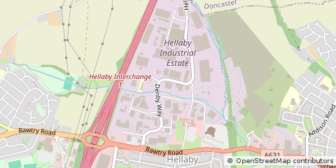 Map of Rotherham, South Yorkshire