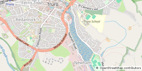 Map of Truro, Cornwall