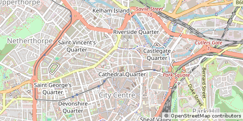 Map of Sheffield, South Yorkshire