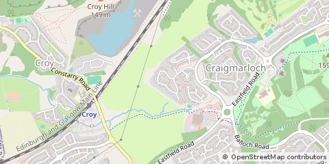 Map of Cumbernauld, Lanarkshire