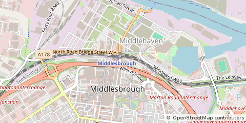 Map of Middlesbrough, Cleveland