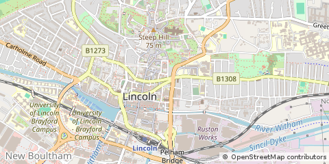 Map of Lincoln, Lincolnshire