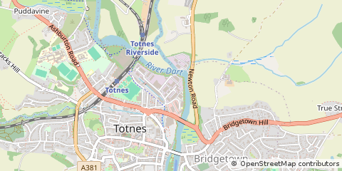 Map of Totnes, Devon