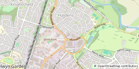 Map of Welwyn Garden City, Hertfordshire